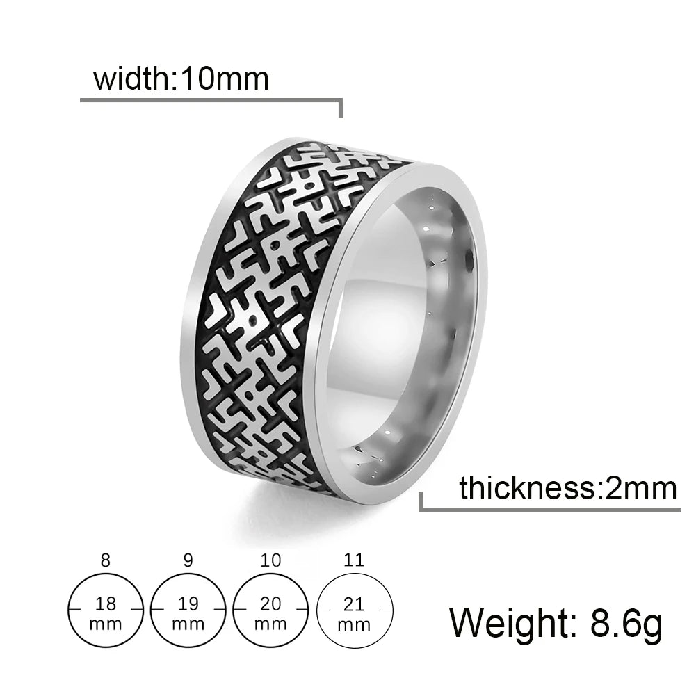 Skyrim Celtics Irish Knot Men's Ring Amulet Triquetra Couple Women Rings Vintage Stainless Steel Jewelry Gift Wholease