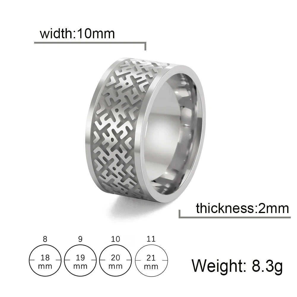 Skyrim Celtics Irish Knot Men's Ring Amulet Triquetra Couple Women Rings Vintage Stainless Steel Jewelry Gift Wholease