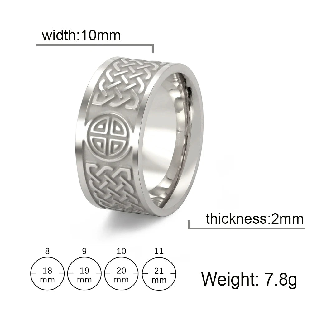 Skyrim Celtics Irish Knot Men's Ring Amulet Triquetra Couple Women Rings Vintage Stainless Steel Jewelry Gift Wholease