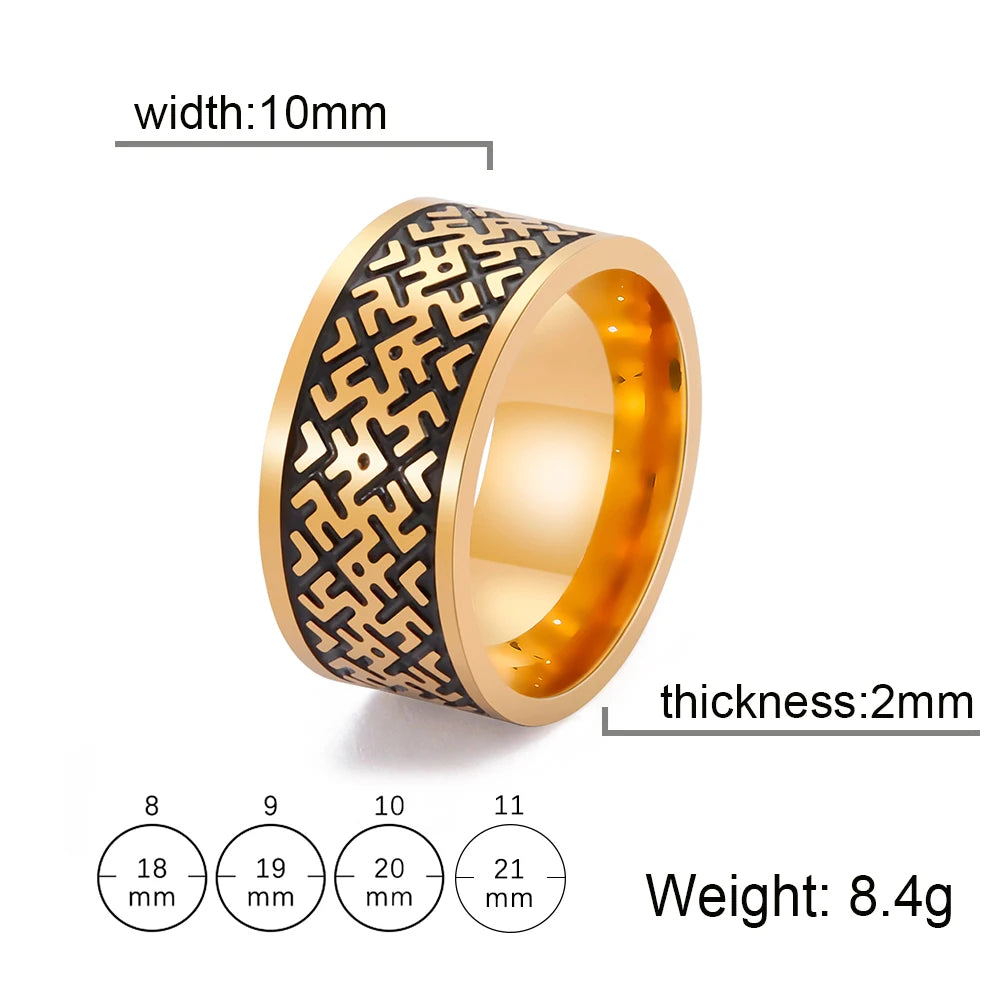 Skyrim Celtics Irish Knot Men's Ring Amulet Triquetra Couple Women Rings Vintage Stainless Steel Jewelry Gift Wholease