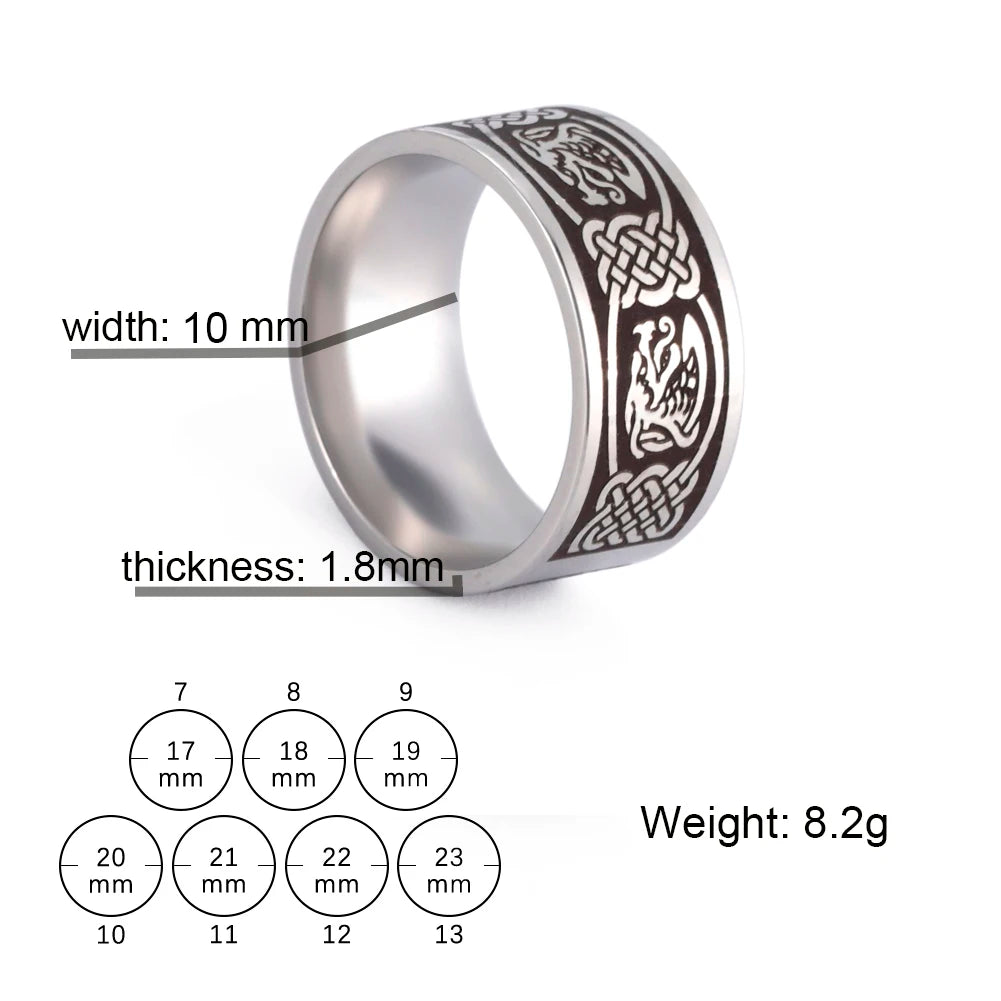 Skyrim Stainless Steel Triquetra Irish Knot Ring for Men Women Vintage Nordic Finger Rings Talisman Amulet Jewelry Gift