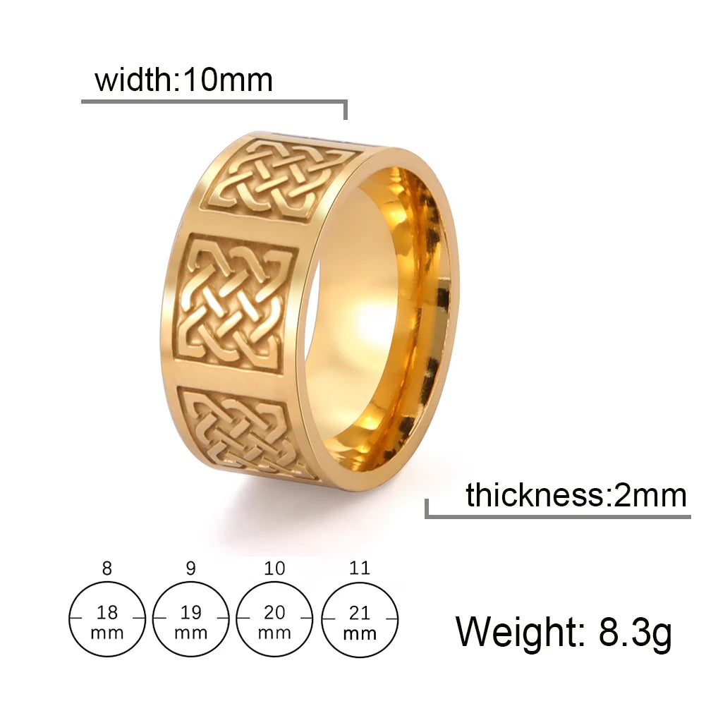 Skyrim Celtics Irish Knot Men's Ring Amulet Triquetra Couple Women Rings Vintage Stainless Steel Jewelry Gift Wholease