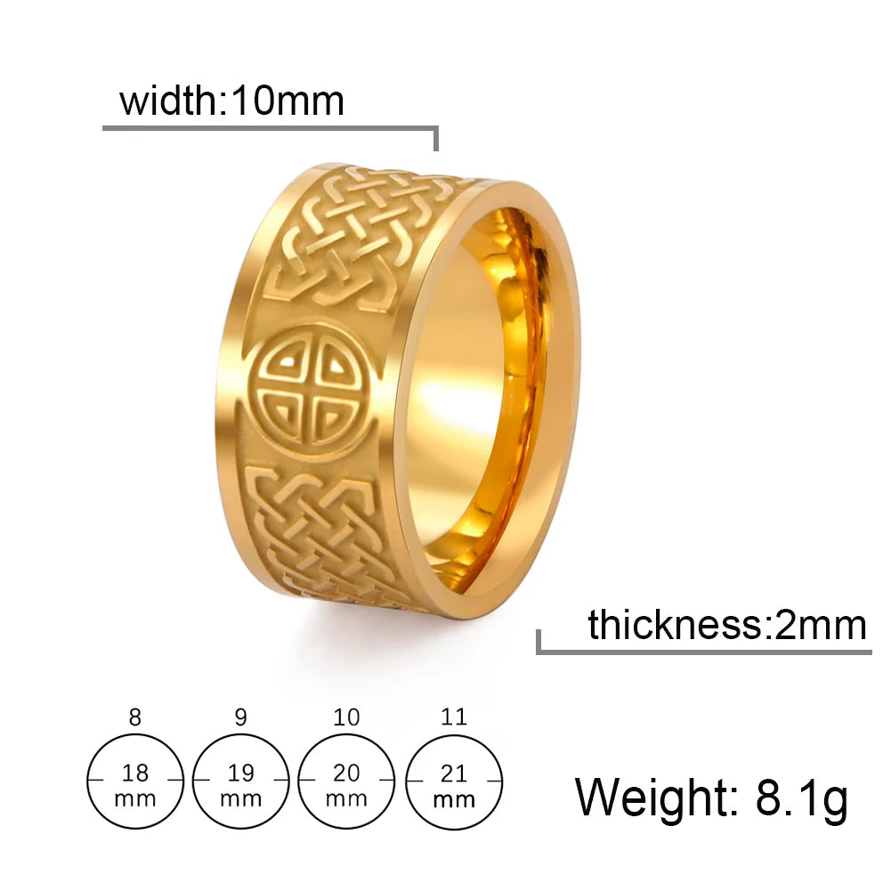 Skyrim Celtics Irish Knot Men's Ring Amulet Triquetra Couple Women Rings Vintage Stainless Steel Jewelry Gift Wholease