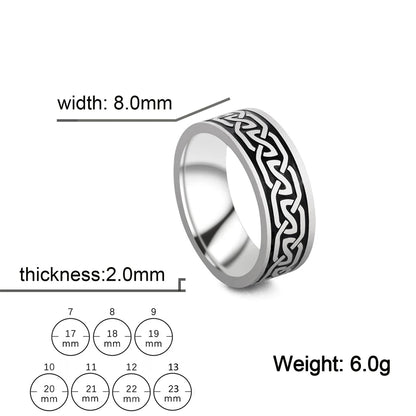 Stainless Steel Viking Celtic Ring Men Trinity Ring Wedding Band Vintage Irish Knot Jewelry Triquetra Amulet Finger Accessories