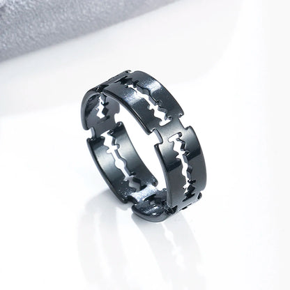 Unift Stainless Steel Razor Blade Ring for Men Women Teens Finger Ring Street Punk Hip Hop Fashion Jewelry Accessories Wholesale