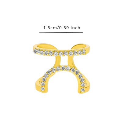 Open Nail Ring Women Sexy Charming Design Temperament Refined Nail Adjustable Ring Accessories With Simple Metal Style Fashion