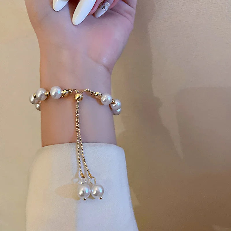 Elegant Pearl Bracelet Baroque Simulated Pearl Women Bracelet Bangles Ladies Fashion Charm Jewelry For Birthday Party Gifts