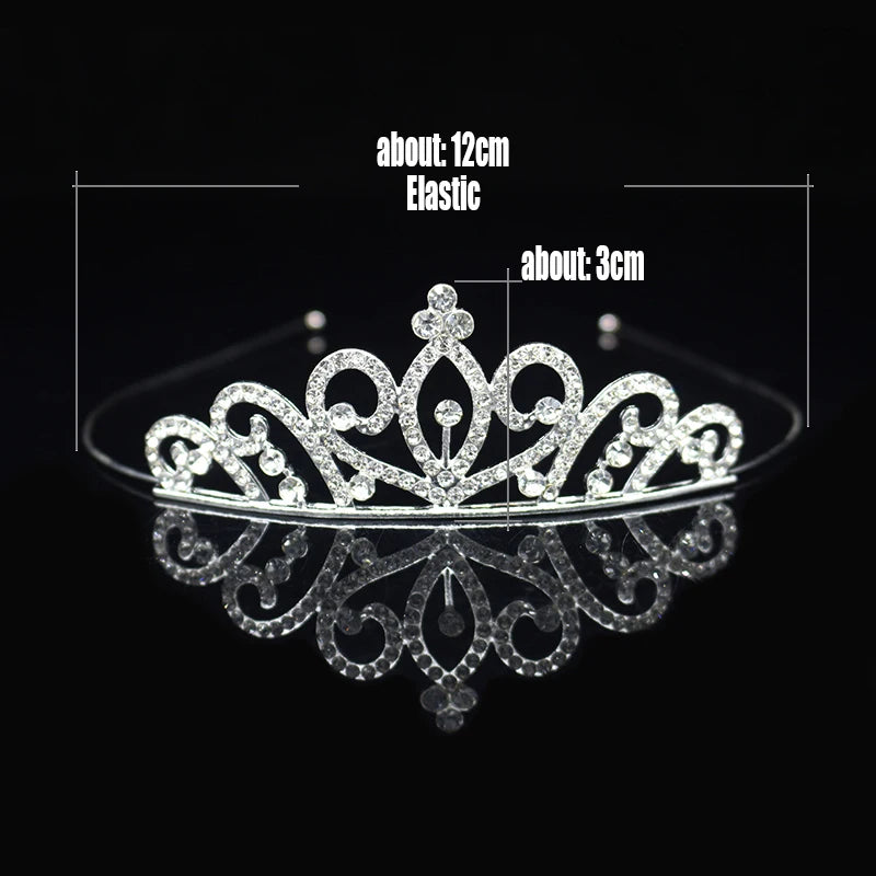 Beautiful Cute Kid Princess Tiaras and Crowns Crystal Headband Bridal Crown Wedding Party Hair Accessories Girls Fashion Jewelry