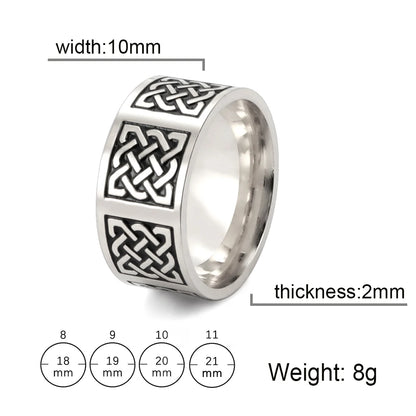 Stainless Steel Viking Celtic Ring Men Trinity Ring Wedding Band Vintage Irish Knot Jewelry Triquetra Amulet Finger Accessories