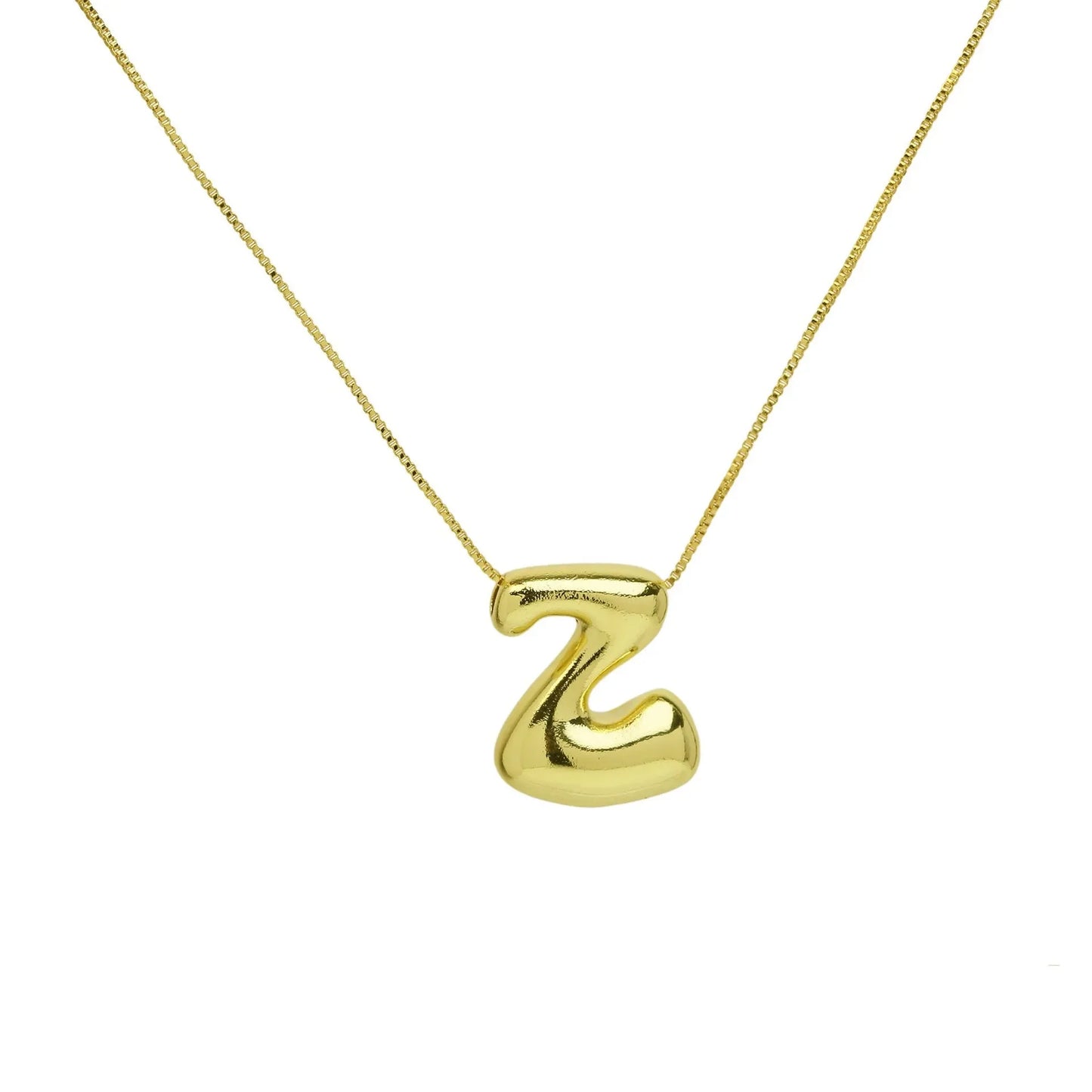 Creative A-Z Balloon Bubble Letter pendant Neckalce for Women 18k Gold Plated Chunky Initial Necklaces Jewelry Birthday Gift