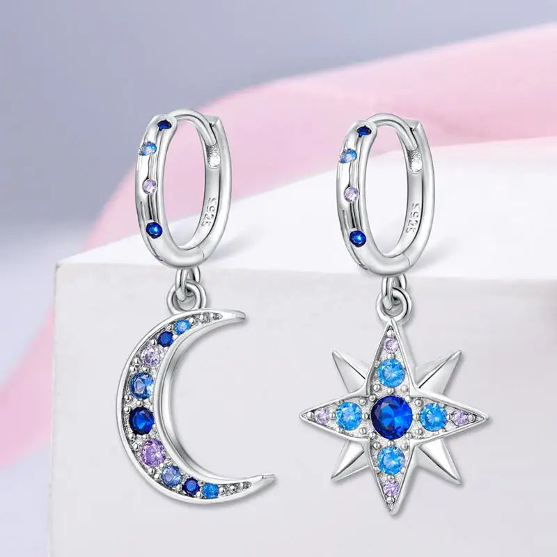 2024 Sterling Silver S925 Ear Loops Star Ringed Snake Bone Earrings Pendant Simple Jewelry For Women Girls Party birthday Gifts