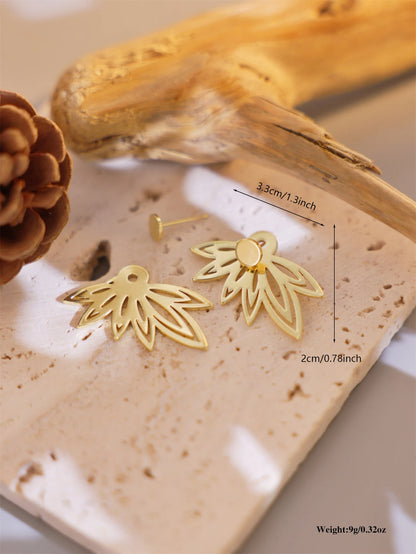 2-piece hollowed out set with irregular flower earrings for ladies, elegant and versatile earrings, birthday gift