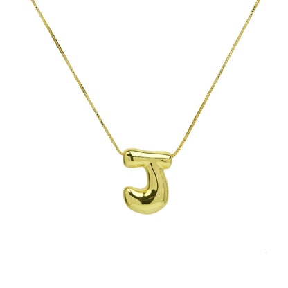 Creative A-Z Balloon Bubble Letter pendant Neckalce for Women 18k Gold Plated Chunky Initial Necklaces Jewelry Birthday Gift