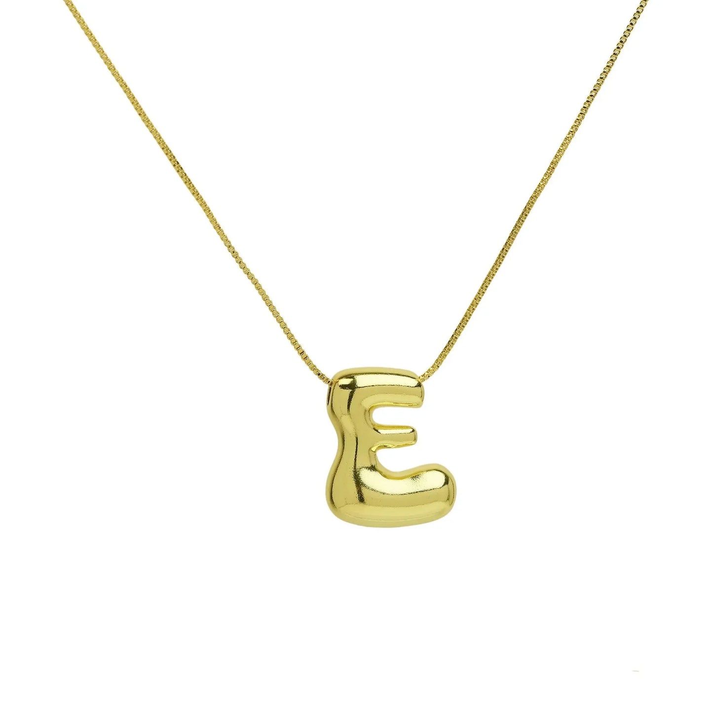 Creative A-Z Balloon Bubble Letter pendant Neckalce for Women 18k Gold Plated Chunky Initial Necklaces Jewelry Birthday Gift