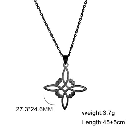 Skyrim Wicca Witchcraft Witch Knot Necklace Stainless Steel Choker Necklaces Vintage Amulet Supernatural Jewelry Gift for Women