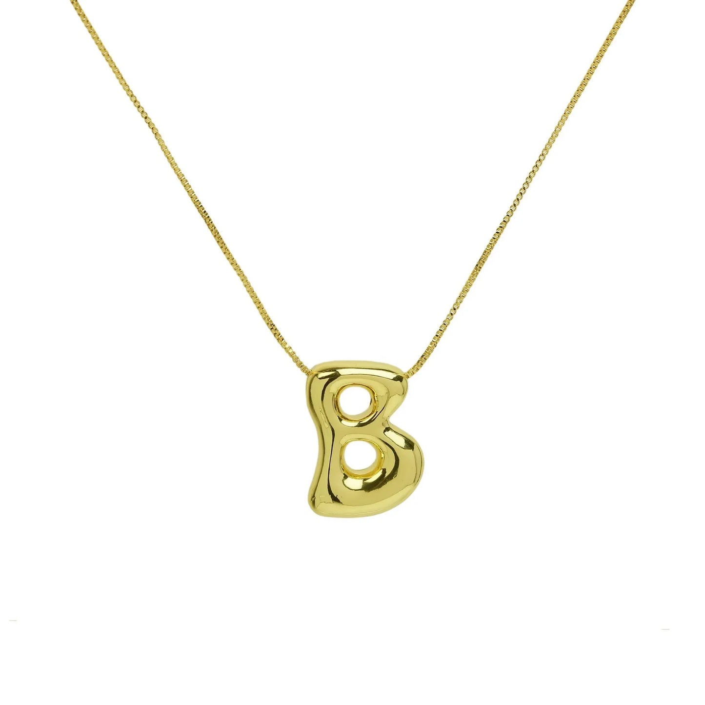 Creative A-Z Balloon Bubble Letter pendant Neckalce for Women 18k Gold Plated Chunky Initial Necklaces Jewelry Birthday Gift