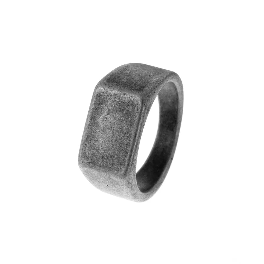 Hot Selling Titanium Steel Simple Rectangular Pattern Ring For Women Men Jewelry Valentine' s day Gifts Size 7-13