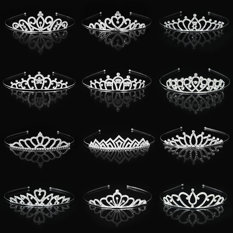 Beautiful Cute Kid Princess Tiaras and Crowns Crystal Headband Bridal Crown Wedding Party Hair Accessories Girls Fashion Jewelry