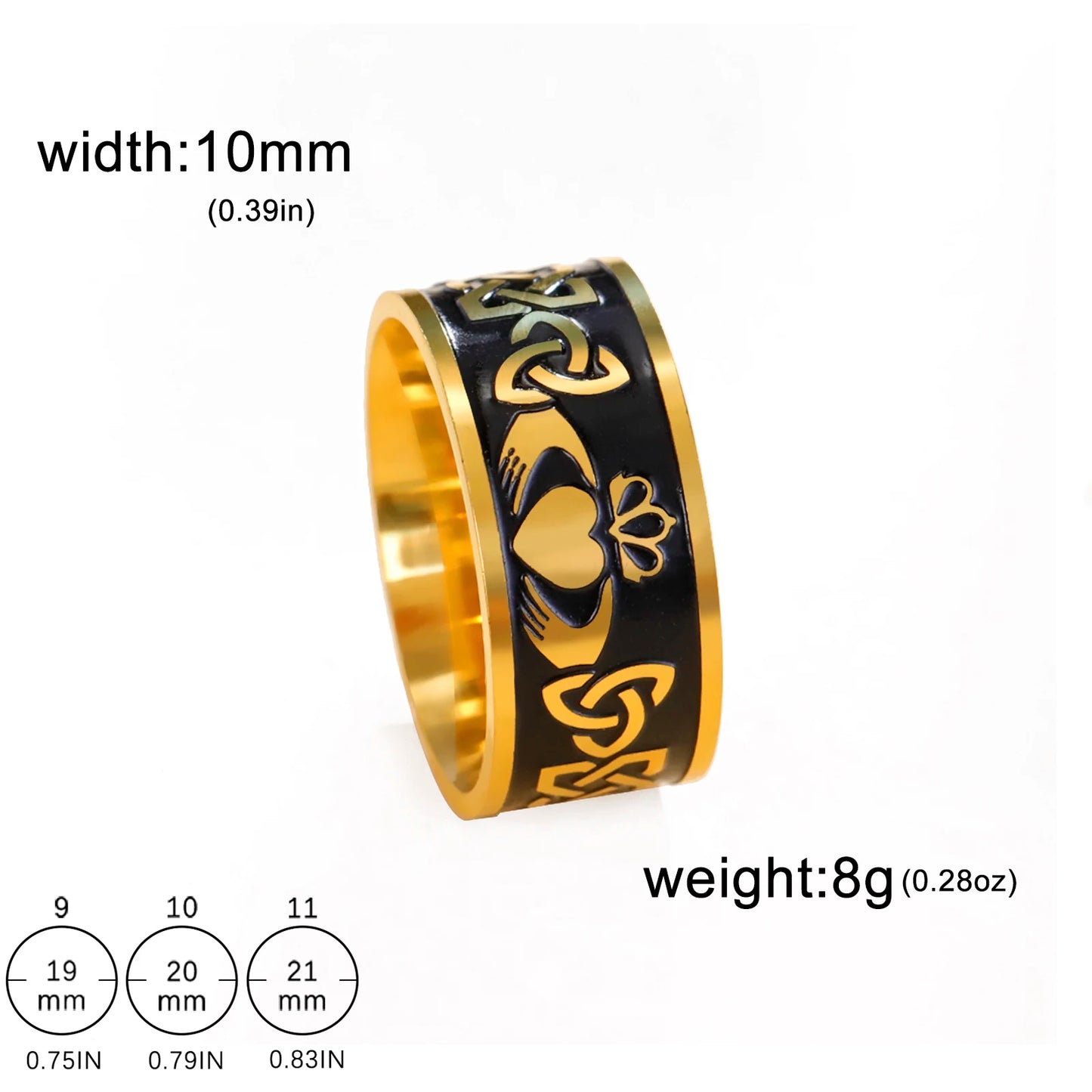 Skyrim Celtics Irish Knot Men's Ring Amulet Triquetra Couple Women Rings Vintage Stainless Steel Jewelry Gift Wholease