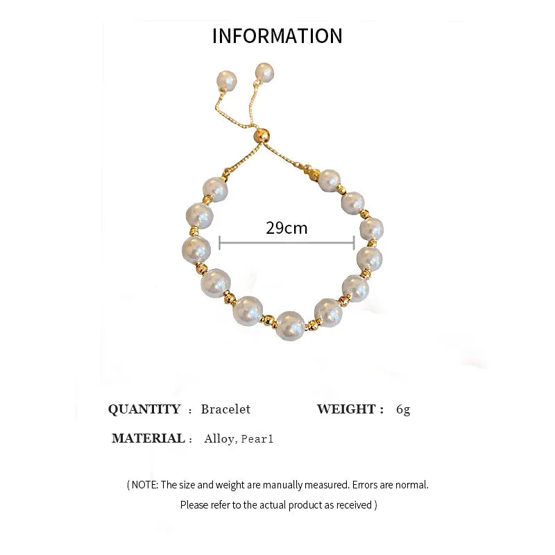 Elegant Pearl Bracelet Baroque Simulated Pearl Women Bracelet Bangles Ladies Fashion Charm Jewelry For Birthday Party Gifts