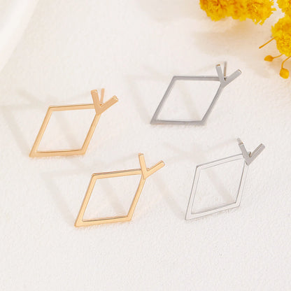 Retro Minimalist Geometric Square Detachable Triangles Stud Earrings for Women Fashion Jewelry Accessories Party Gifts