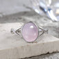 925 Sterling Silver Round Moonstone Gemstone Ladies Ring Birthstone Exquisite Ring Gift for Her