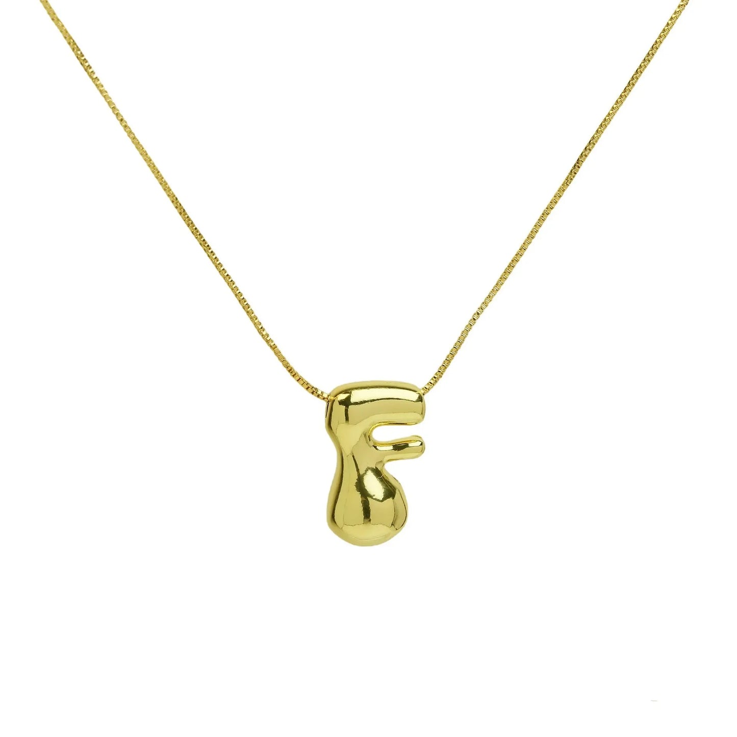 Creative A-Z Balloon Bubble Letter pendant Neckalce for Women 18k Gold Plated Chunky Initial Necklaces Jewelry Birthday Gift