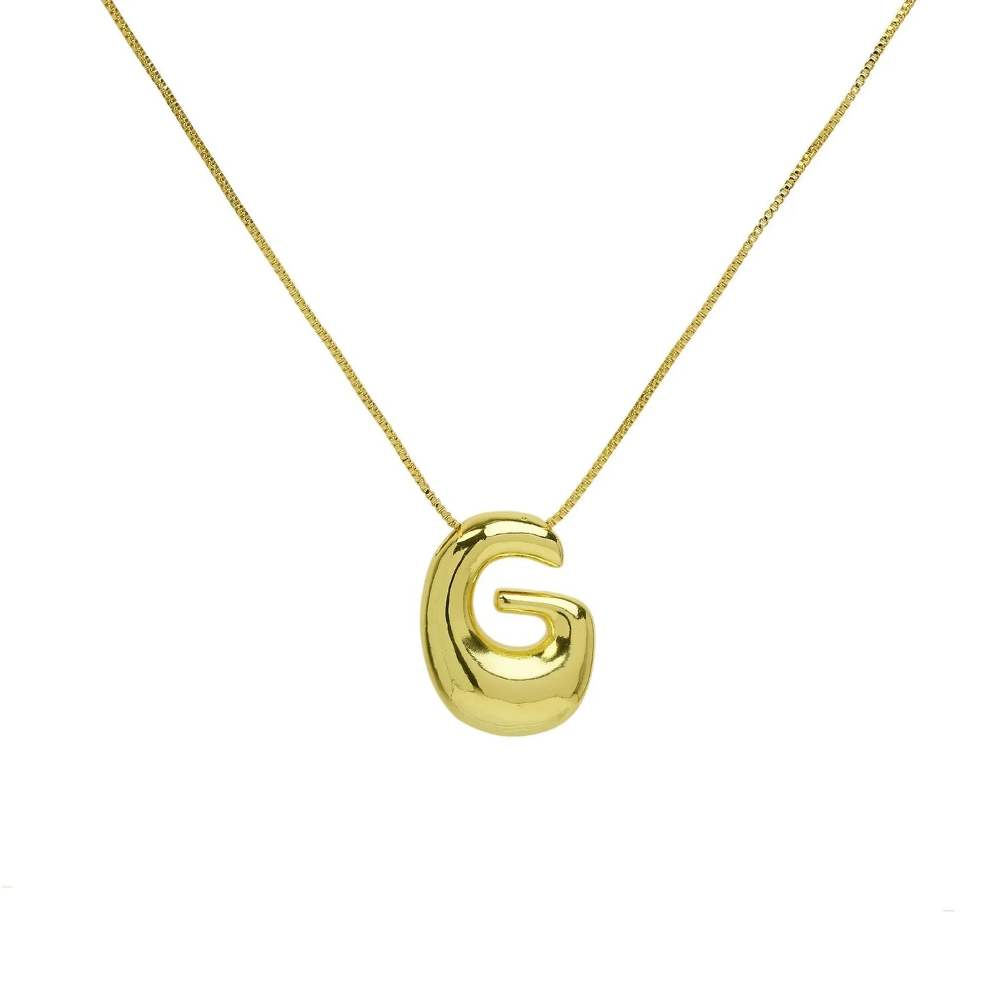 Creative A-Z Balloon Bubble Letter pendant Neckalce for Women 18k Gold Plated Chunky Initial Necklaces Jewelry Birthday Gift