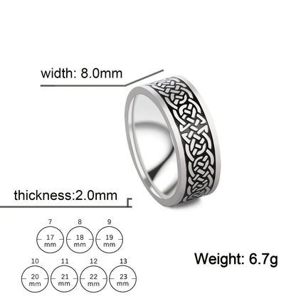 Stainless Steel Viking Celtic Ring Men Trinity Ring Wedding Band Vintage Irish Knot Jewelry Triquetra Amulet Finger Accessories