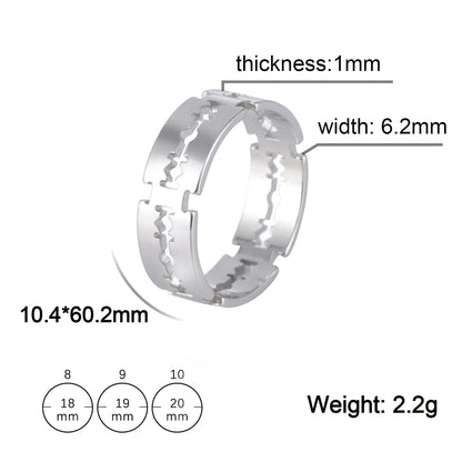 Unift Stainless Steel Razor Blade Ring for Men Women Teens Finger Ring Street Punk Hip Hop Fashion Jewelry Accessories Wholesale