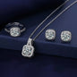 3pcs Set Necklaces Earrings Stud Ring CZ Stone Jewelry Set Silver Color Classic Women Evening Party Wedding Bridal Jewelry Set